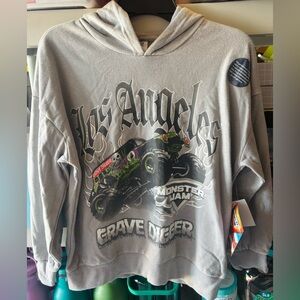 Monster Jam Kids' Gray 'Grave Digger' Hoodie